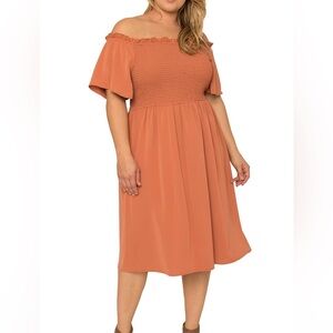 Standards & Practices Plus Size 3XL Terracotta Midi Dress